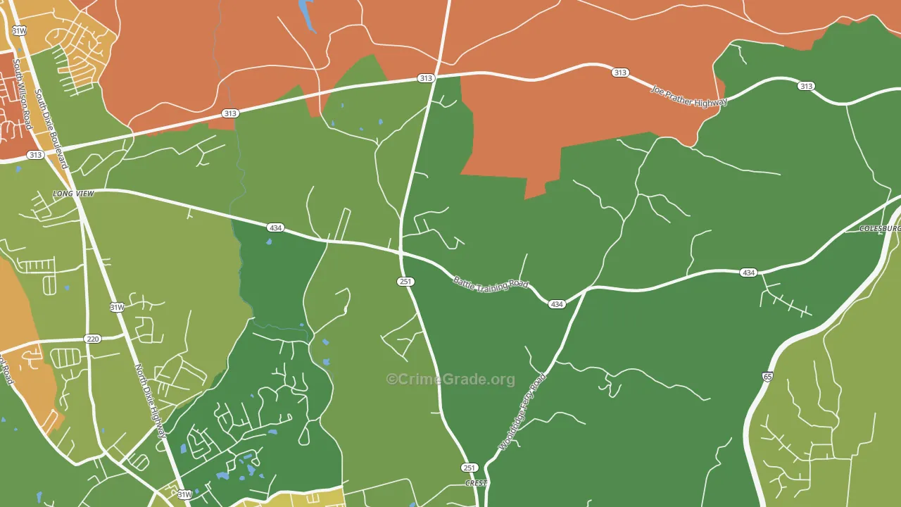 Long View, KY Map of Murder Rates