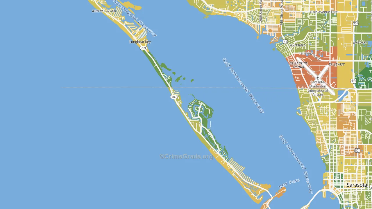 Longboat Key, FL Map of Murder Rates