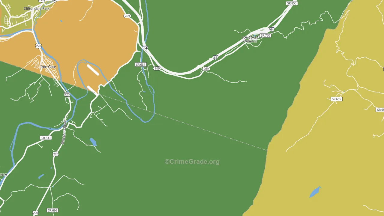Longdale Furnace, VA Map of Murder Rates