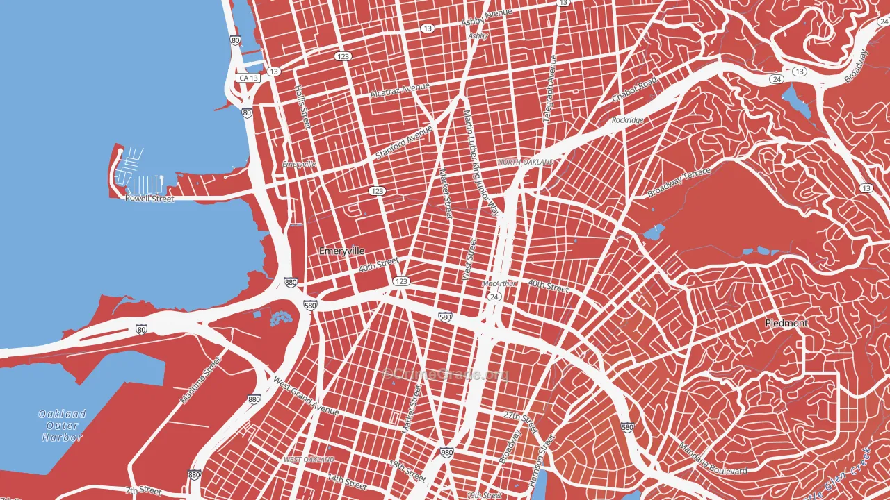 Longfellow, Emeryville, CA Map of Murder Rates
