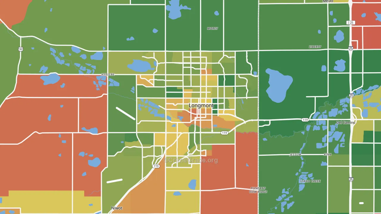 Longmont, CO Map of Murder Rates