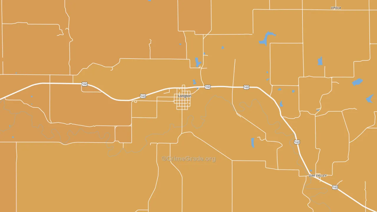 Longton, KS Map of Murder Rates