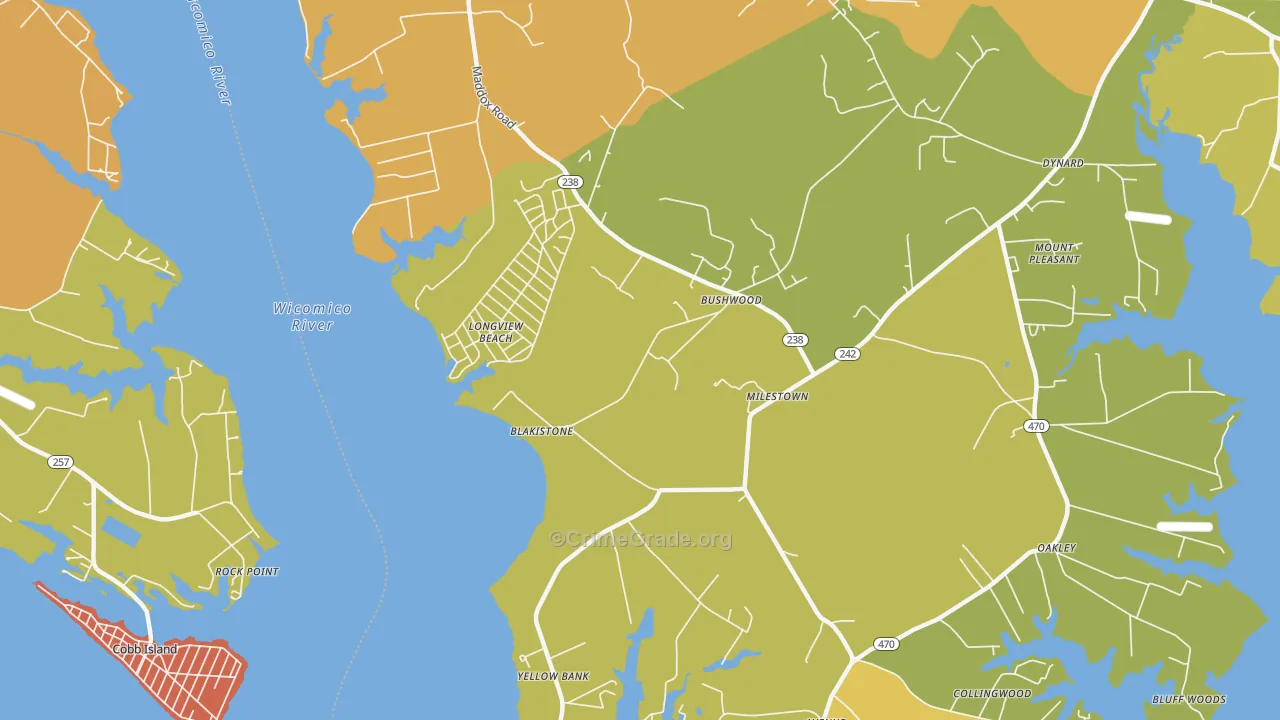 Longview Beach, MD Map of Murder Rates