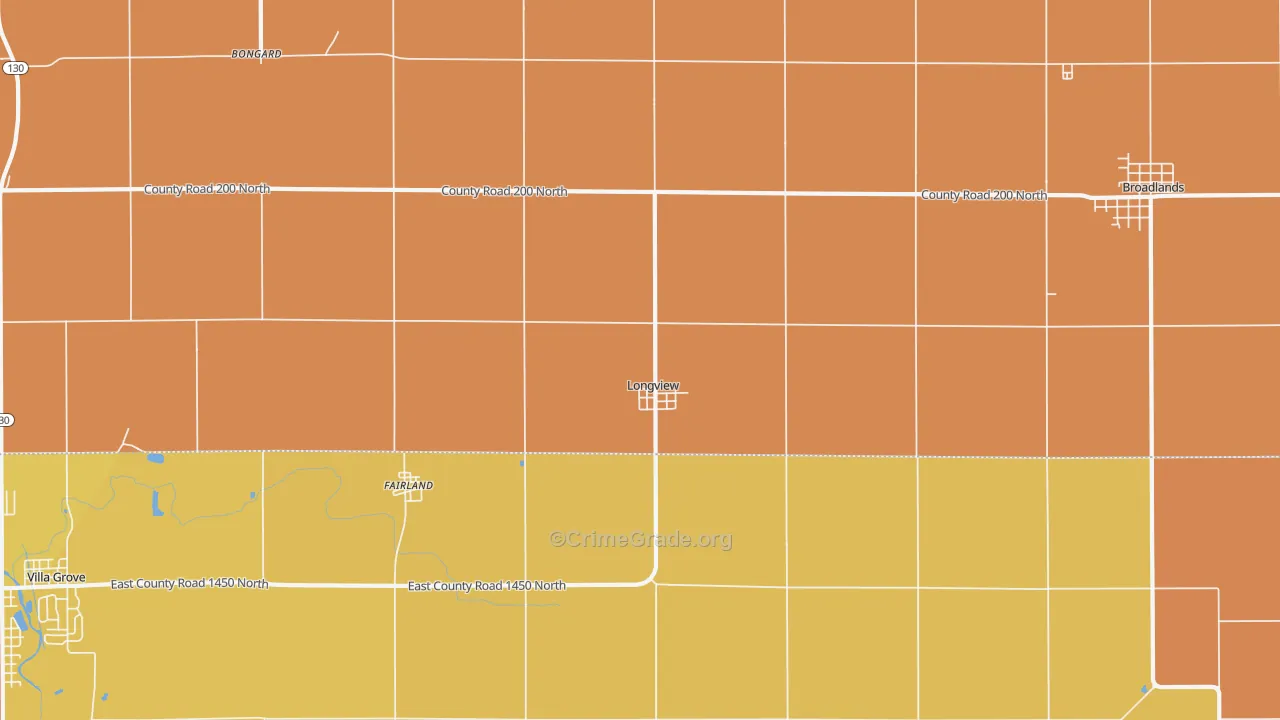 Longview, IL Map of Murder Rates