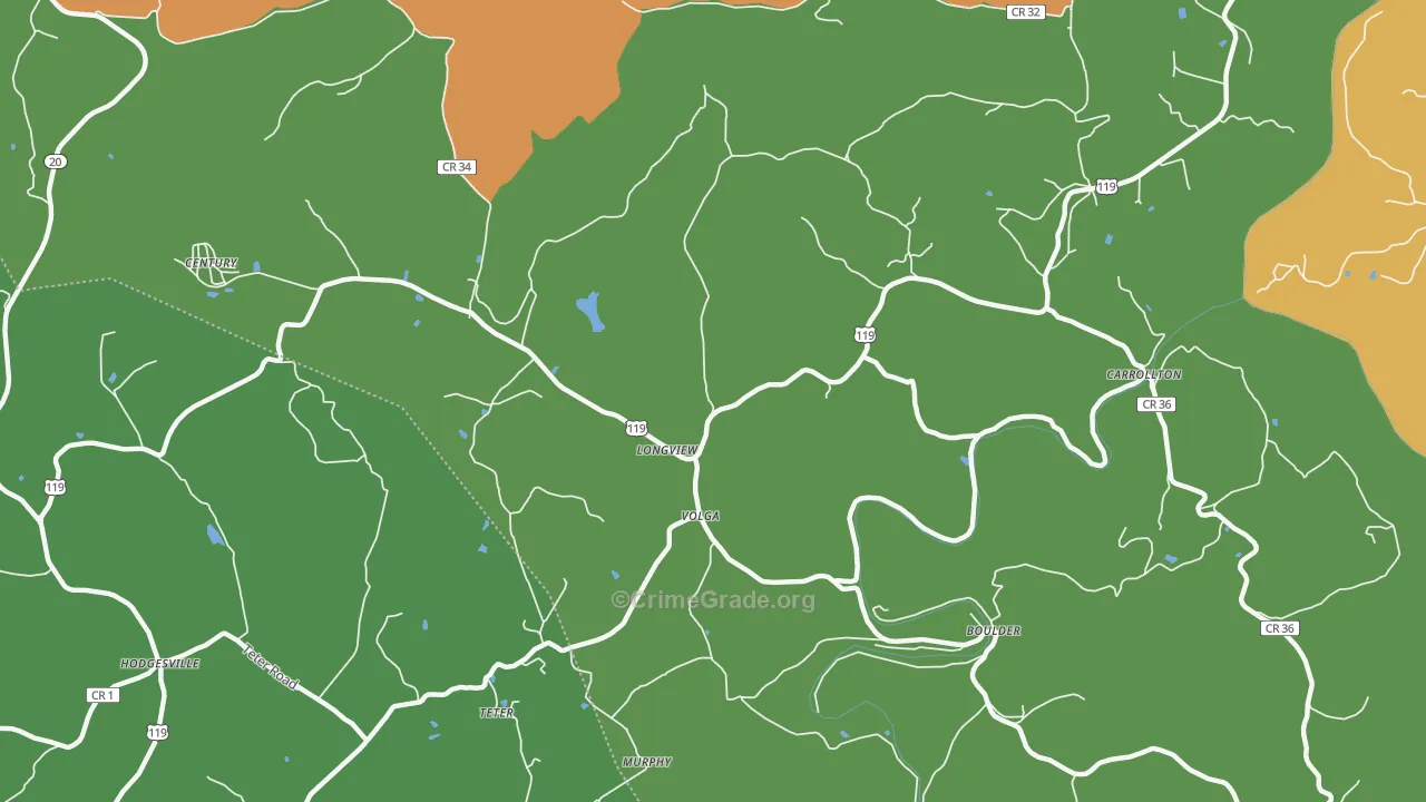 Longview, WV Map of Murder Rates