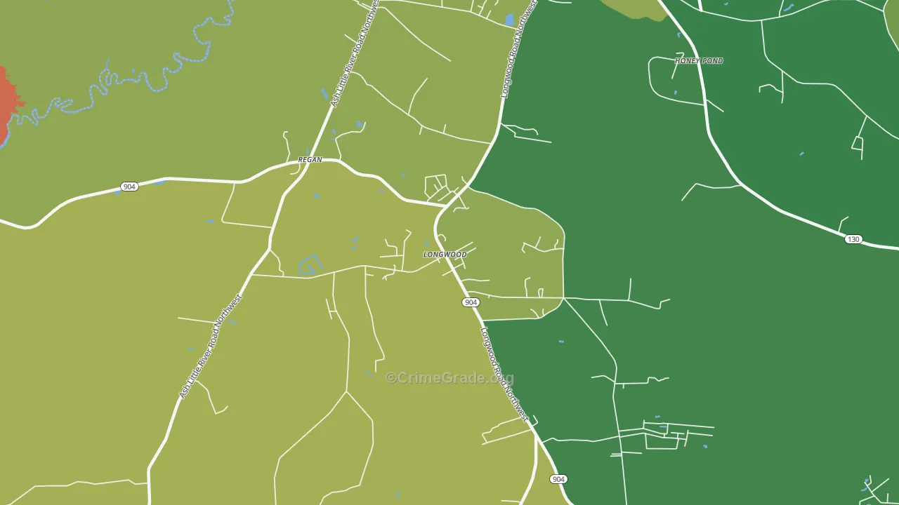 Longwood, NC Map of Murder Rates