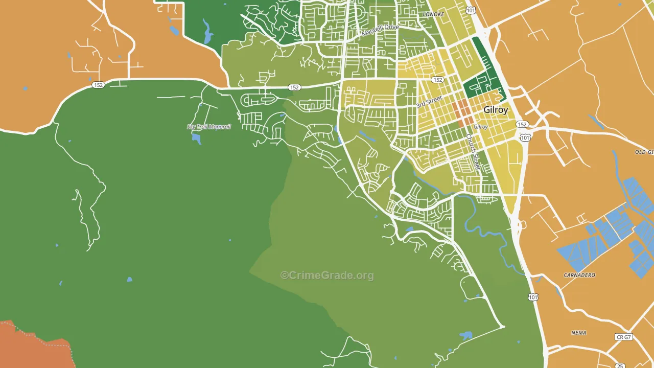 Lonoke, CA Map of Murder Rates