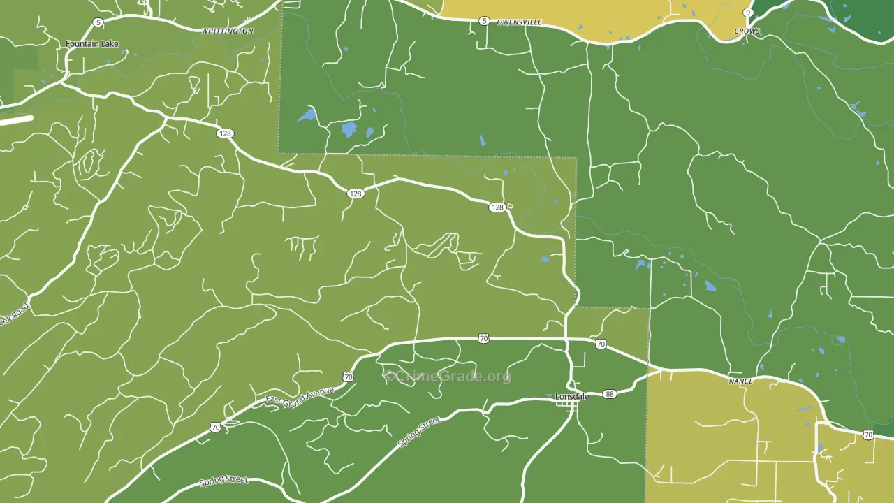 Lonsdale, AR Map of Murder Rates