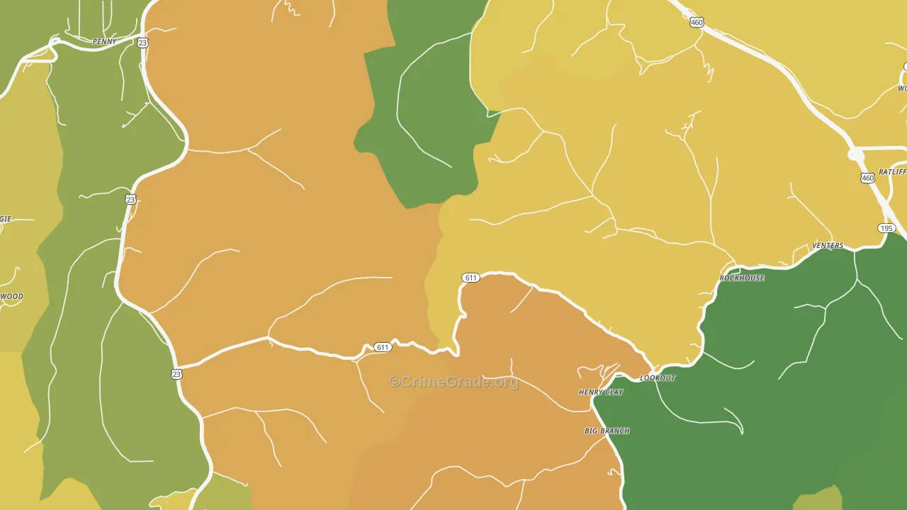 Lookout, KY Map of Murder Rates