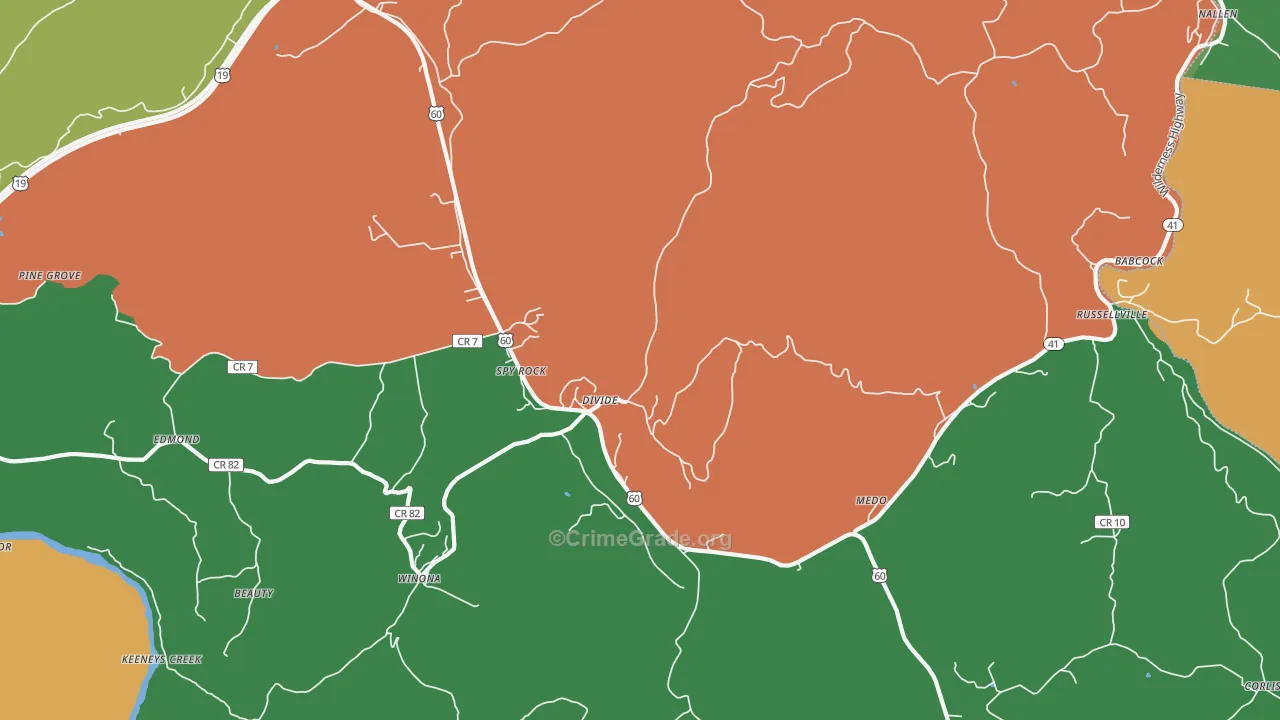 Lookout, WV Map of Murder Rates
