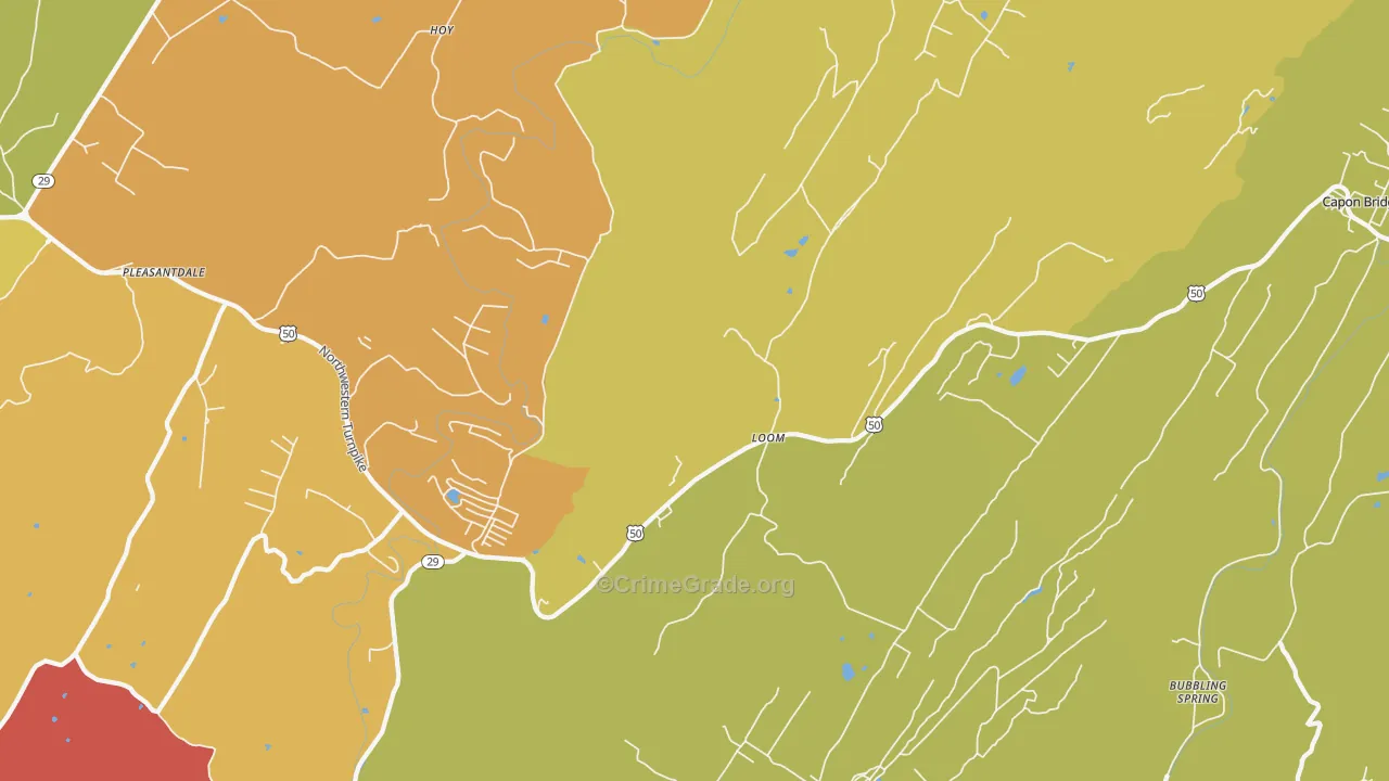 Loom, WV Map of Murder Rates