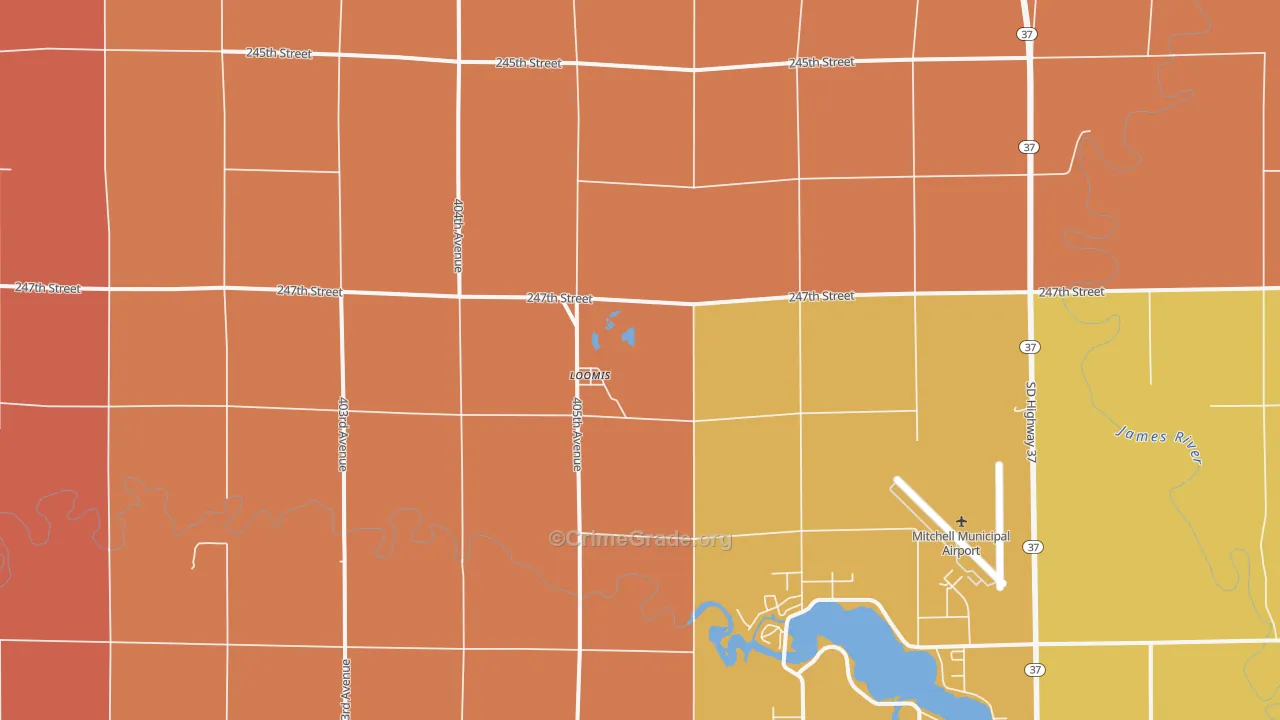 Loomis, SD Map of Murder Rates