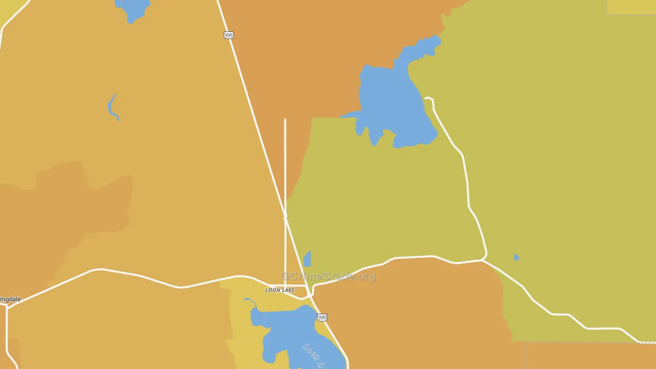 Loon Lake, WA Map of Murder Rates