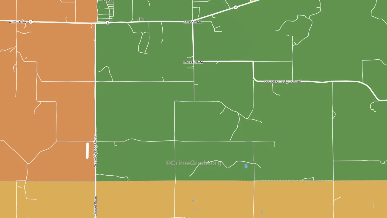 Looxahoma, MS Map of Murder Rates