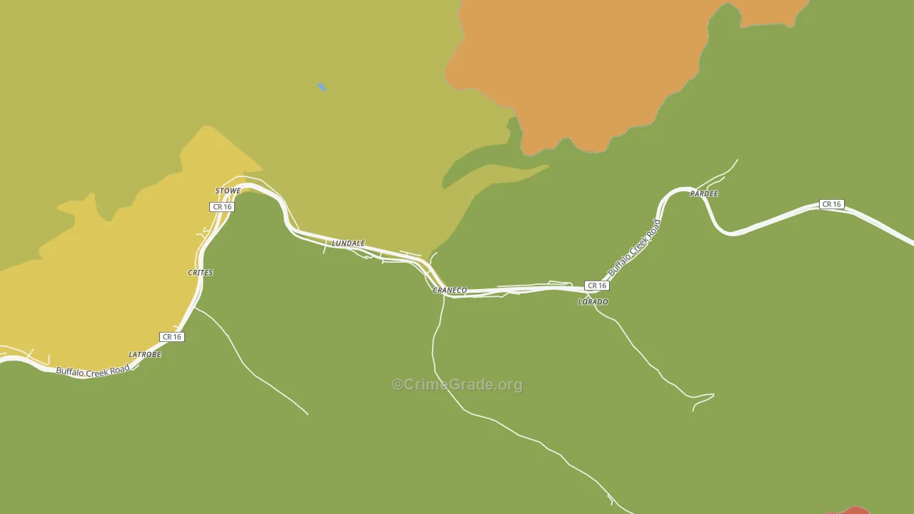 Lorado, WV Map of Murder Rates