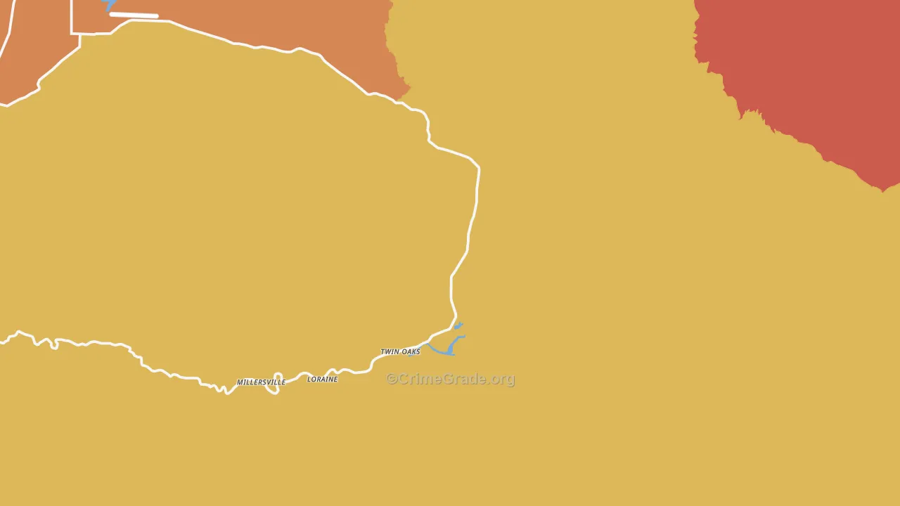Loraine, CA Map of Murder Rates