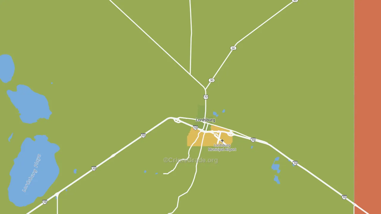 Lordsburg, NM Map of Murder Rates