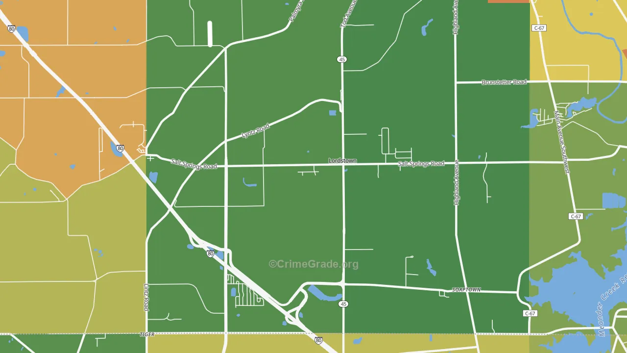 Lordstown, OH Map of Murder Rates