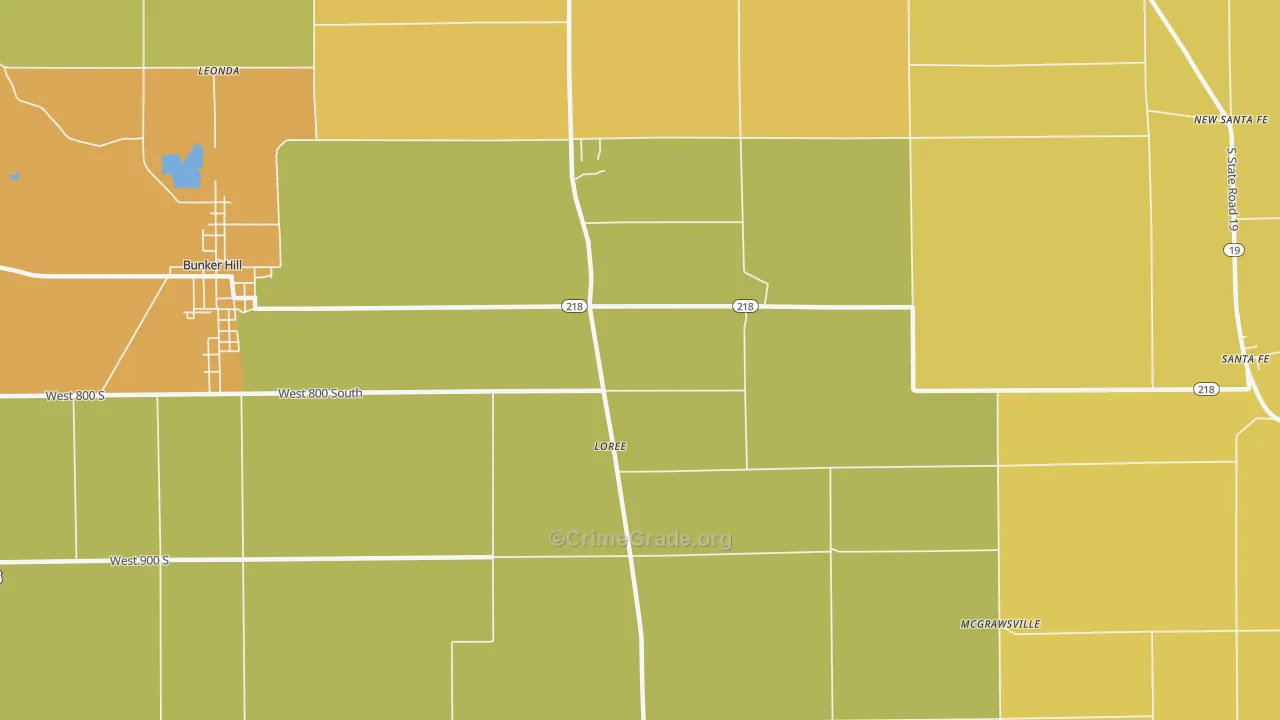 Loree, IN Map of Murder Rates