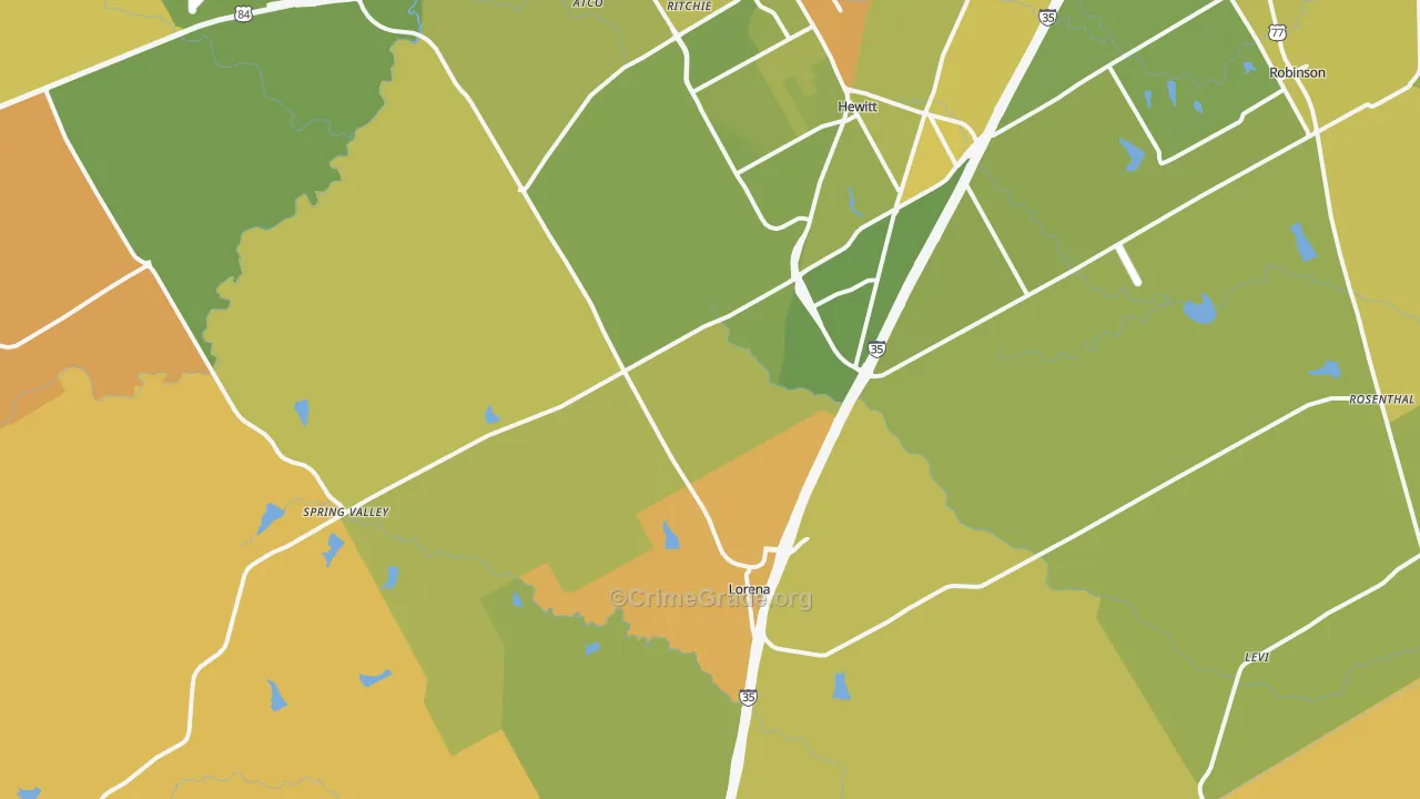 Lorena, TX Map of Murder Rates