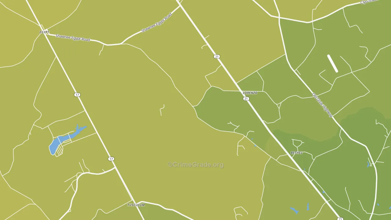 Lorenzo, GA Map of Murder Rates