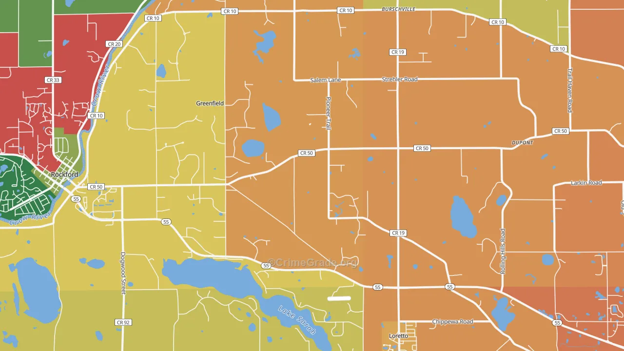 Loretto, MN Map of Murder Rates