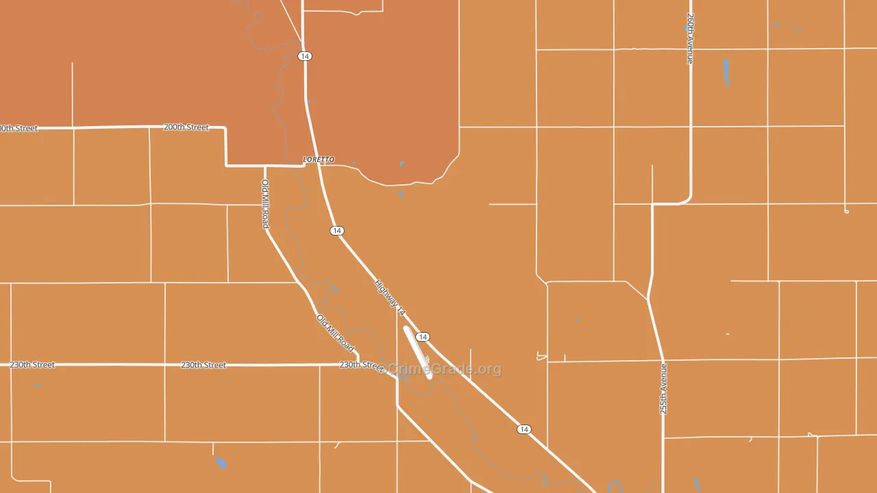 Loretto, NE Map of Murder Rates