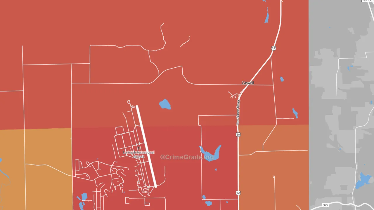 Loring Air Force Base, ME Map of Murder Rates