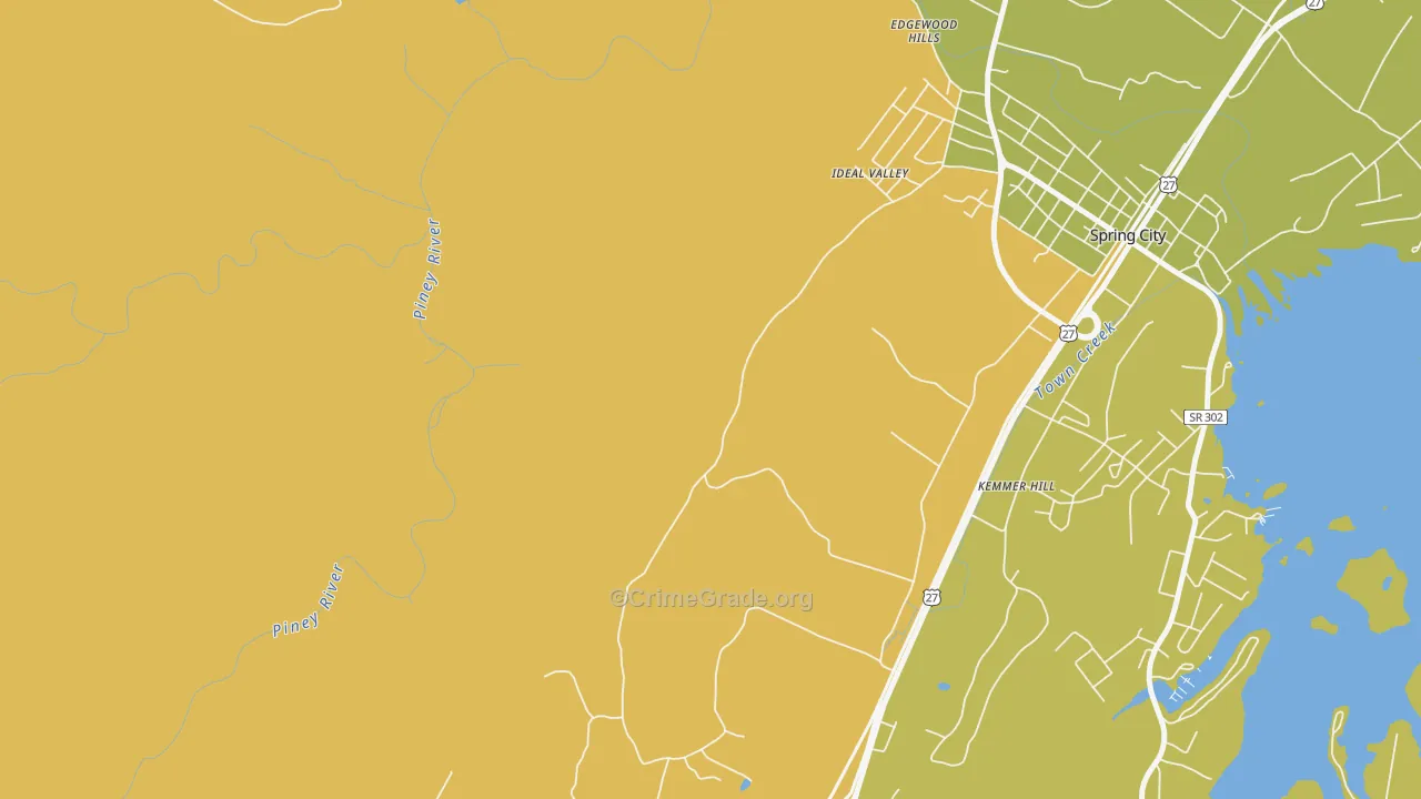 Lorraine, TN Map of Murder Rates