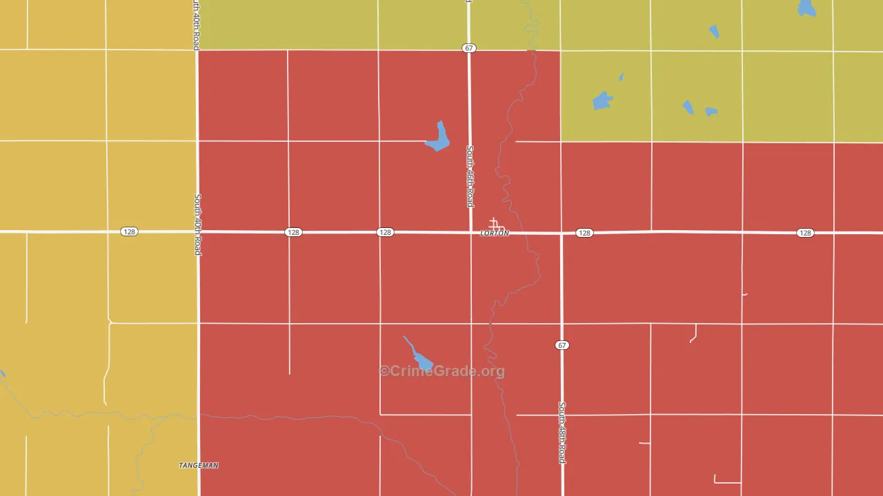 Lorton, NE Map of Murder Rates