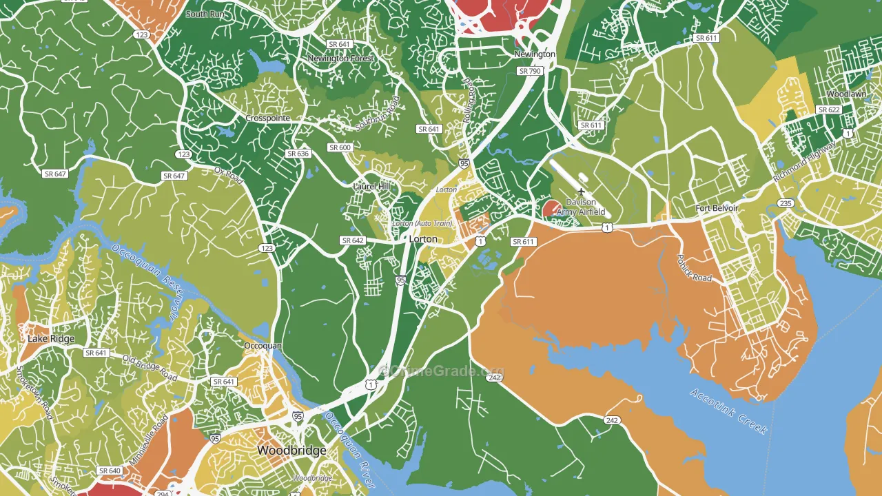Lorton, VA Map of Murder Rates