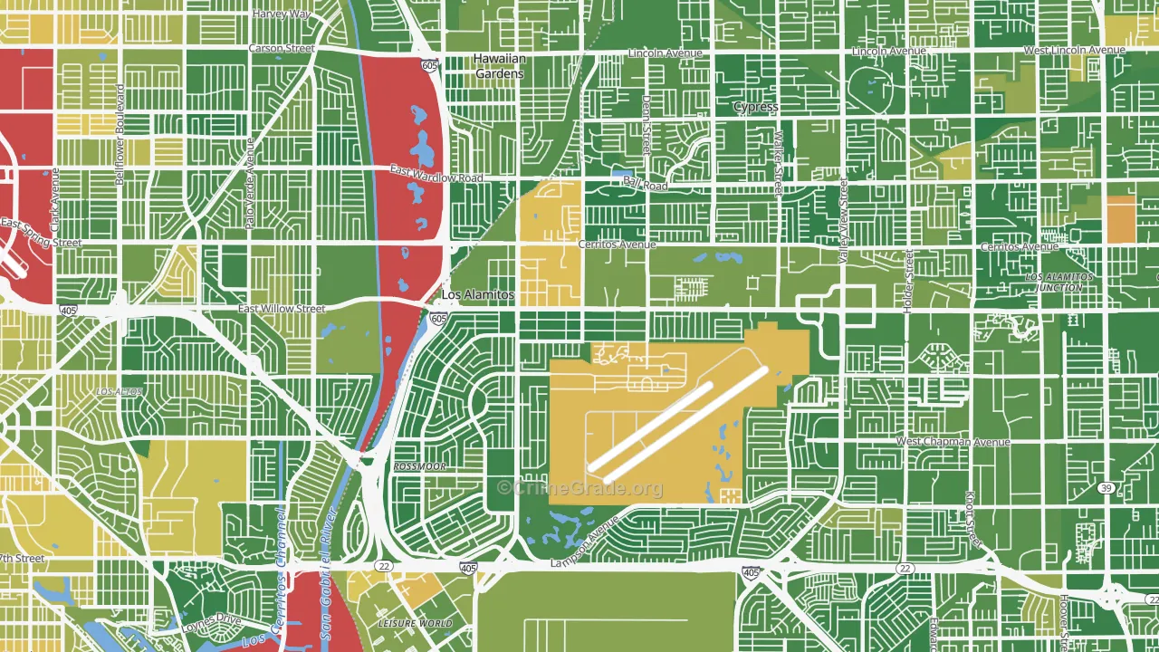 Los Alamitos, CA Map of Murder Rates