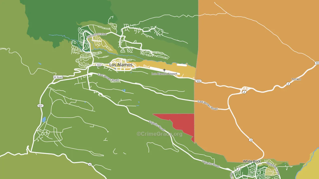 Los Alamos County, NM Map of Murder Rates