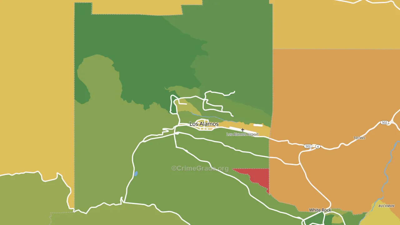 Los Alamos, NM Map of Murder Rates
