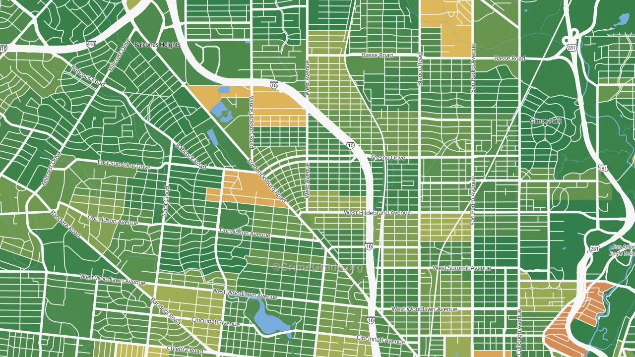 Los Angeles Heights-Keystone, San Antonio, TX Map of Murder Rates