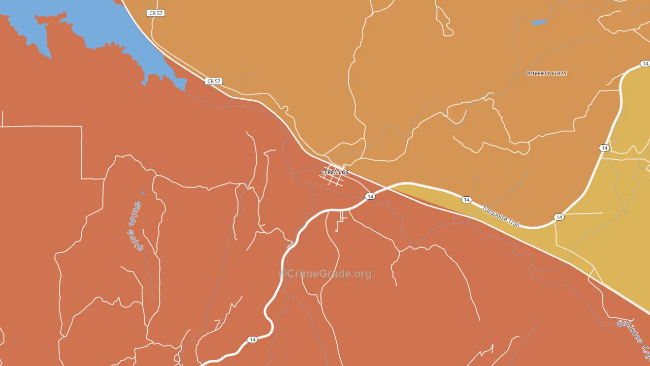 Los Cerrillos, NM Map of Murder Rates