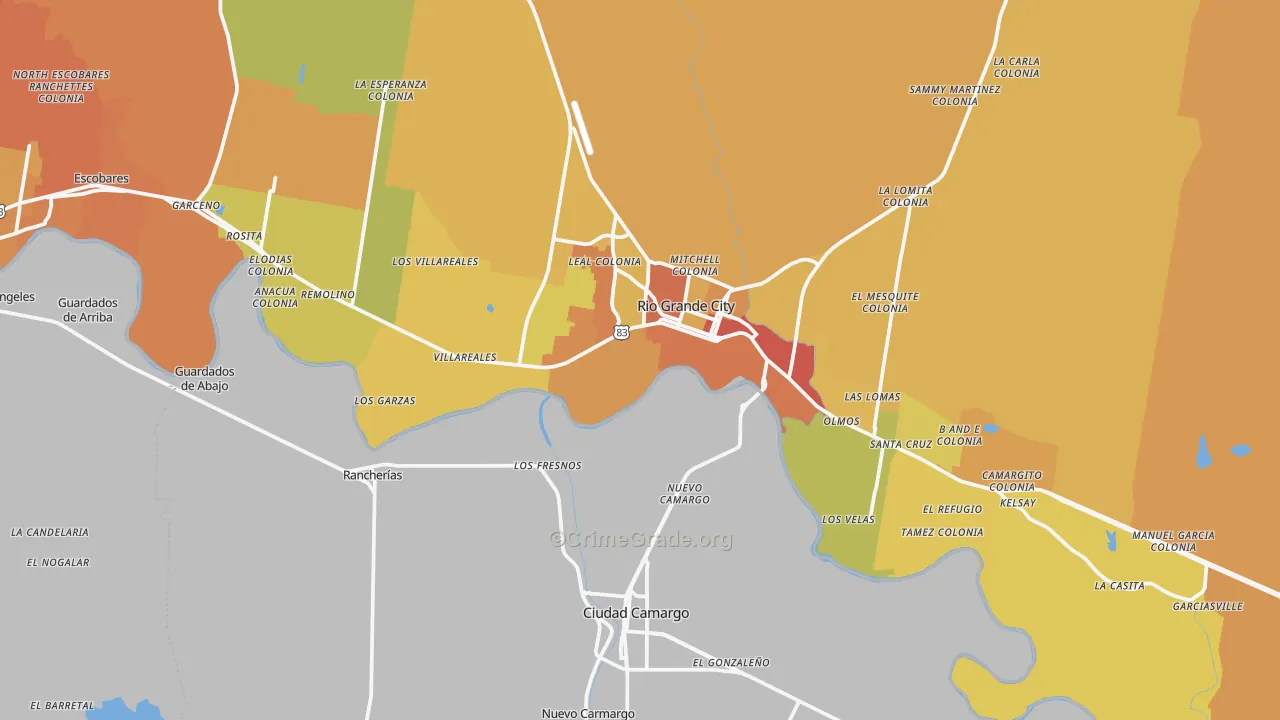 Los Ebanos, TX Map of Murder Rates