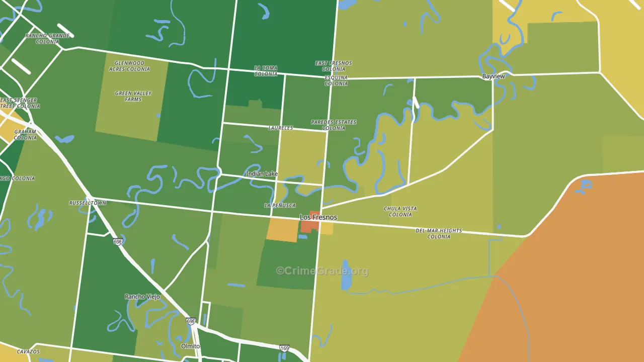 Los Fresnos, TX Map of Murder Rates