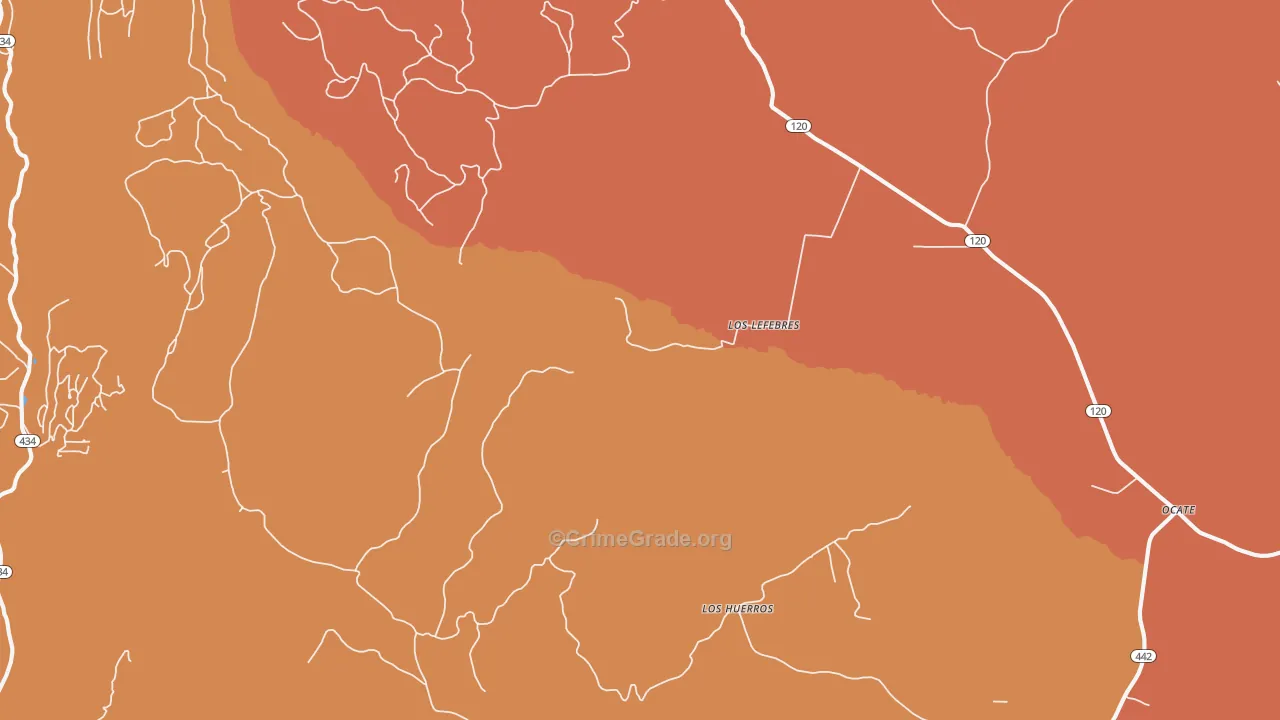 Los Hueros, NM Map of Murder Rates
