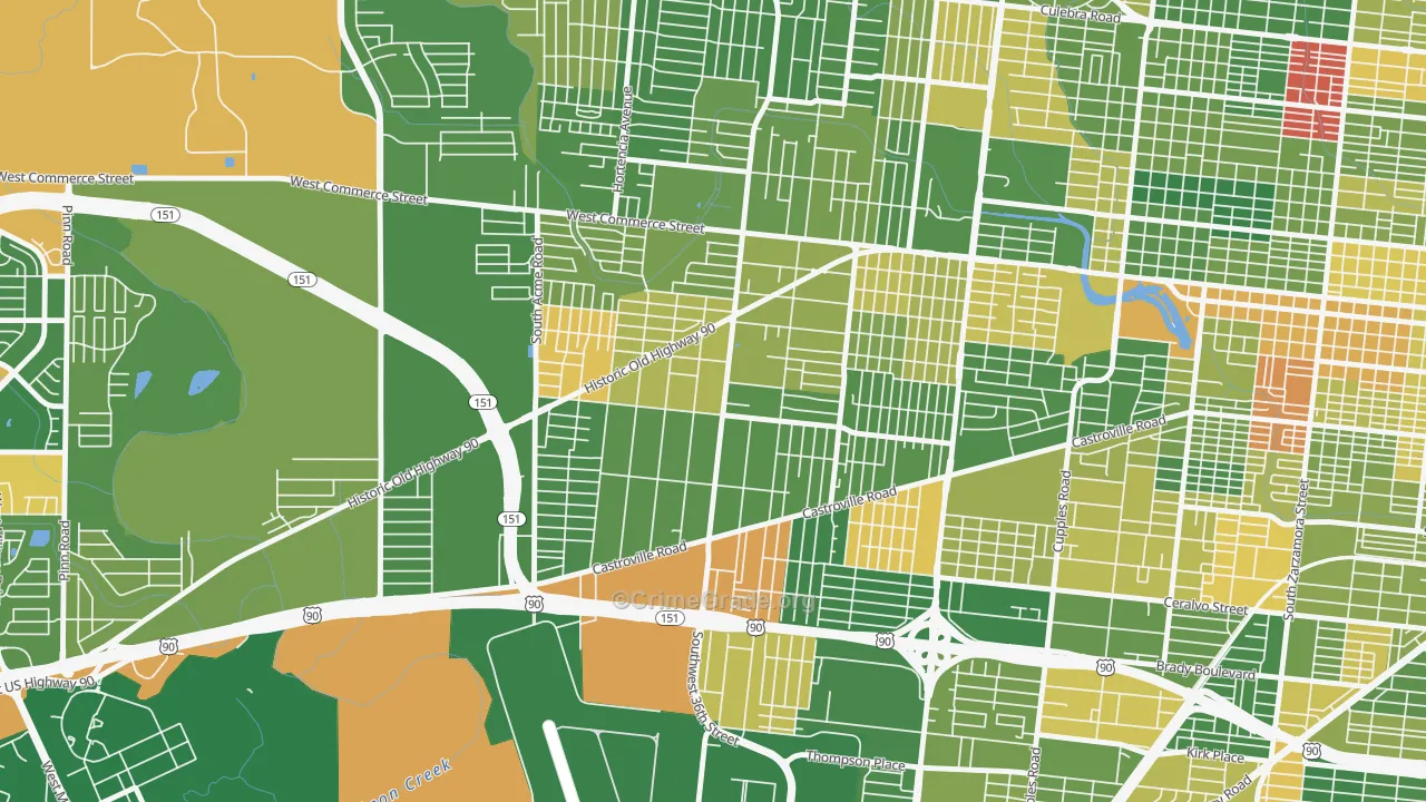Los Jardines, San Antonio, TX Map of Murder Rates