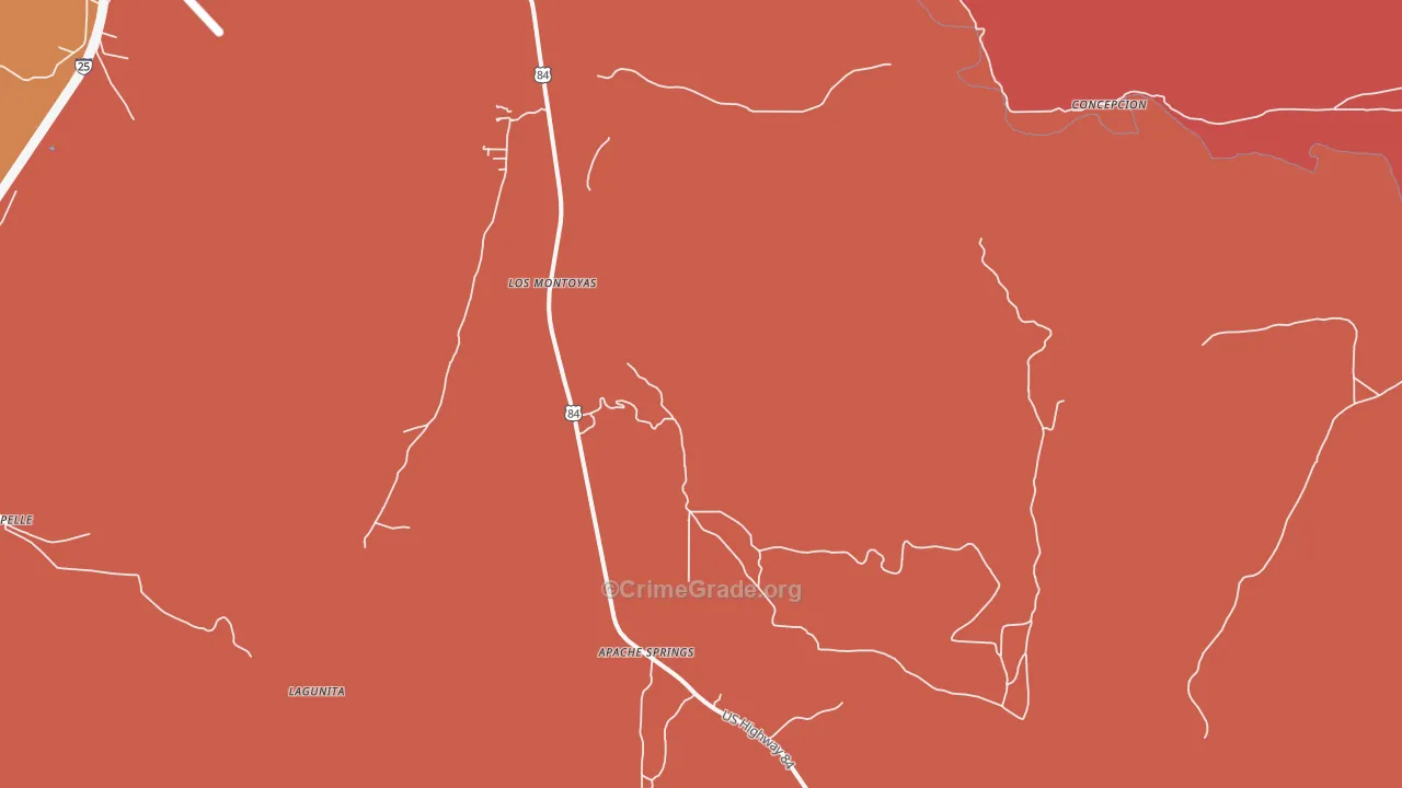 Los Montoyas, NM Map of Murder Rates