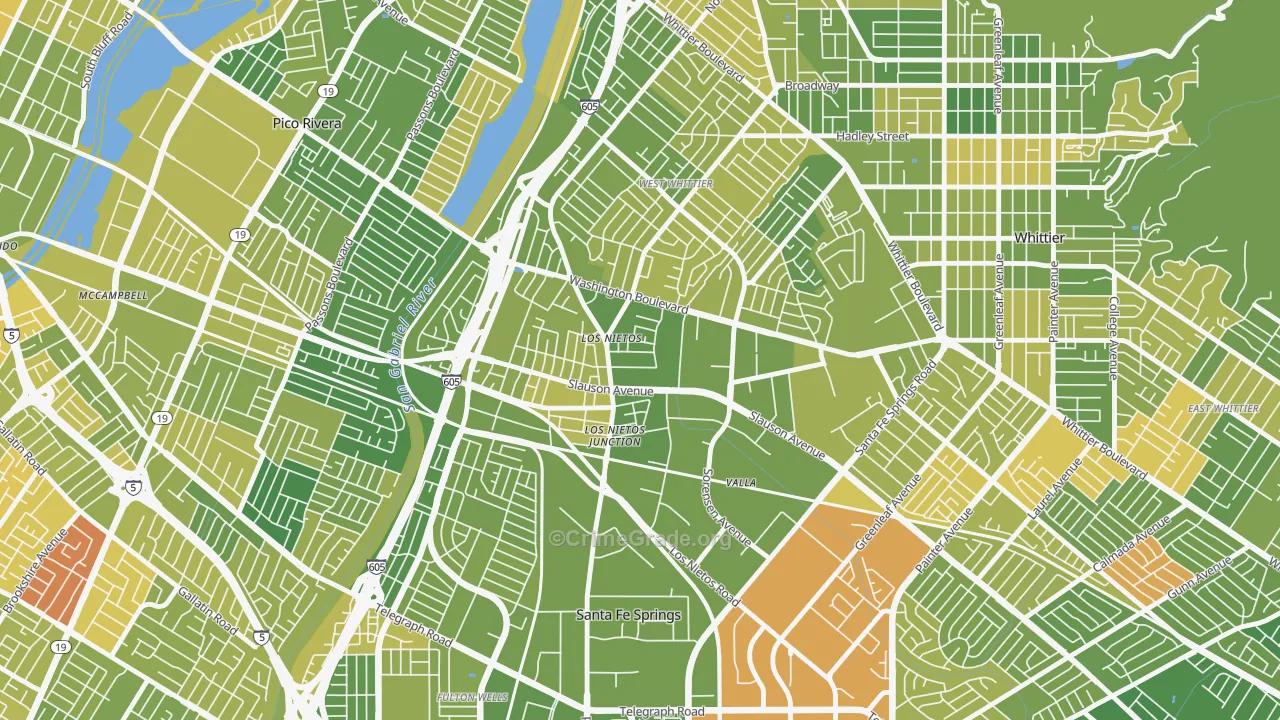 Los Neitos, West Whittier-Los Nietos, CA Map of Murder Rates