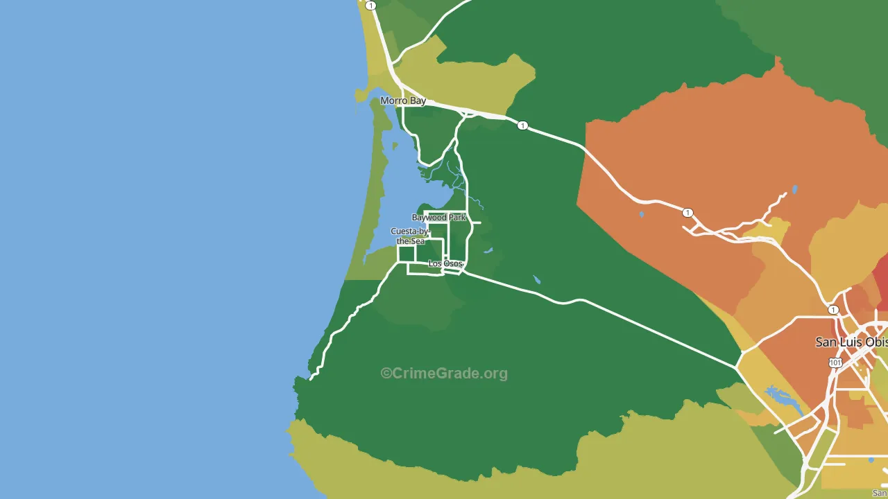 Los Osos, CA Map of Murder Rates
