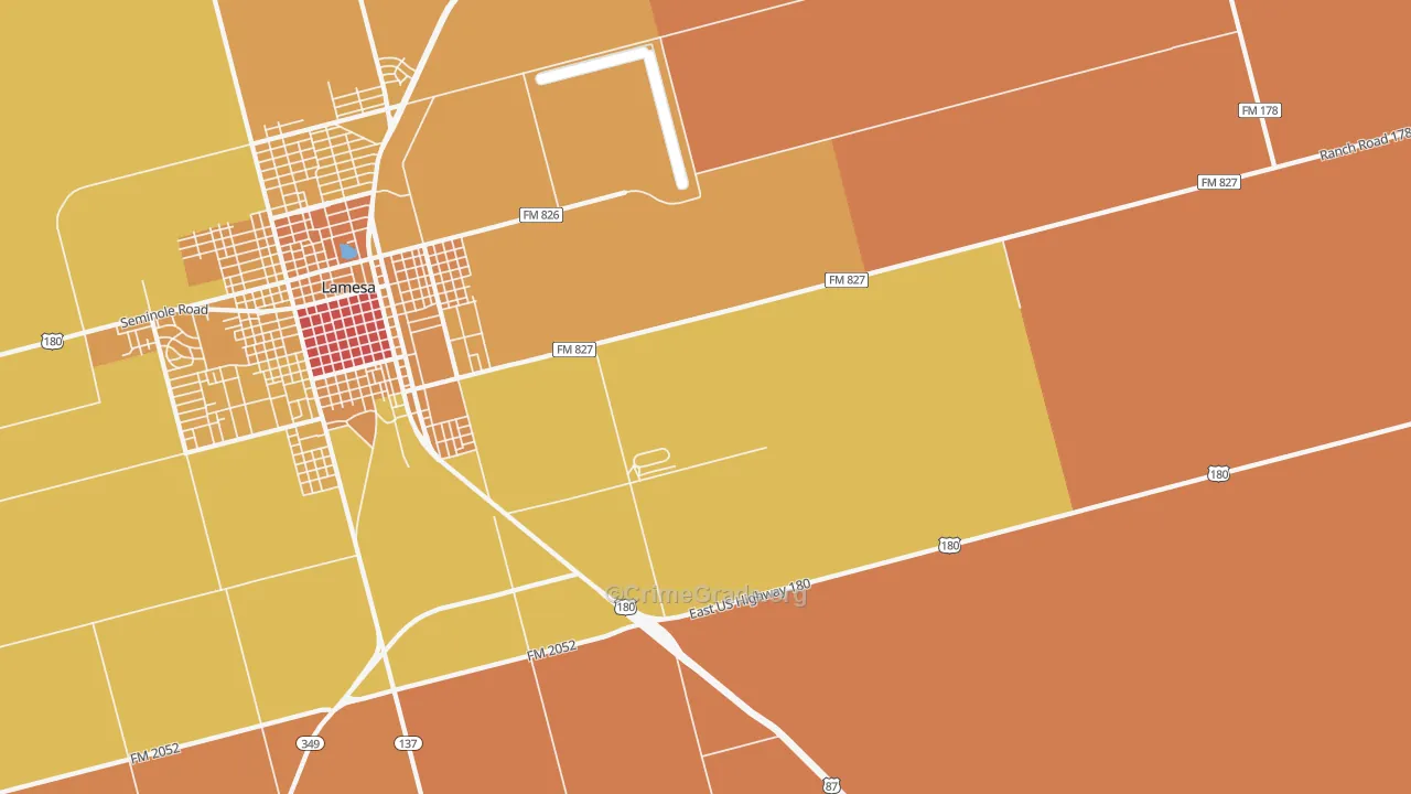 Los Ybanez, TX Map of Murder Rates