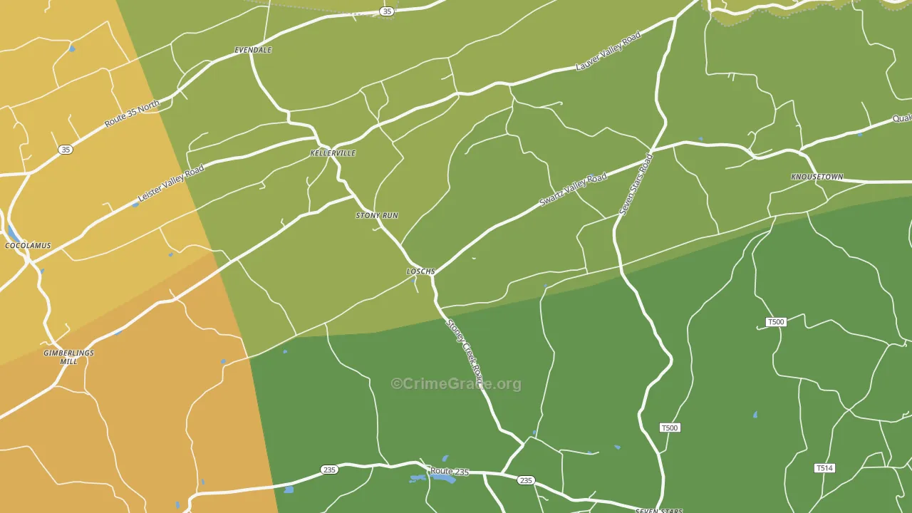 Loschs, PA Map of Murder Rates