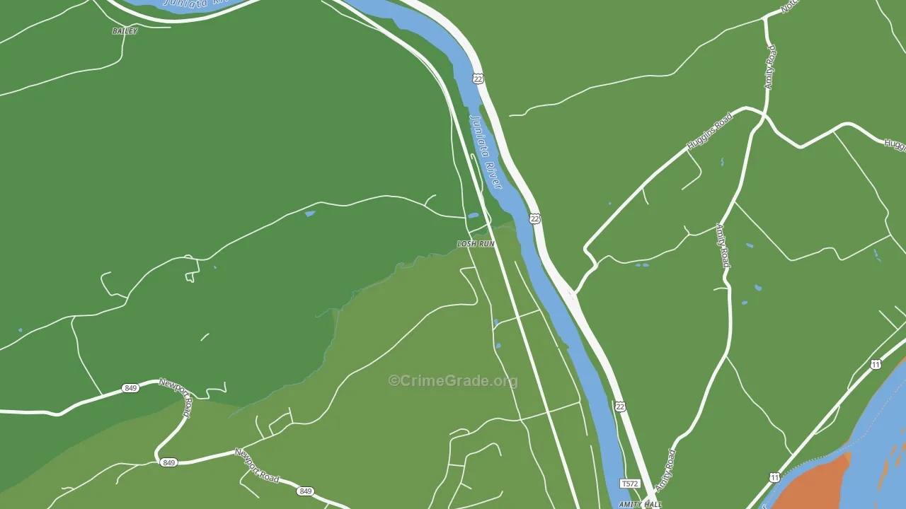 Losh Run, PA Map of Murder Rates
