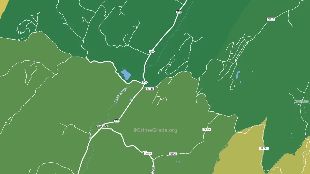Lost City, WV Map of Murder Rates