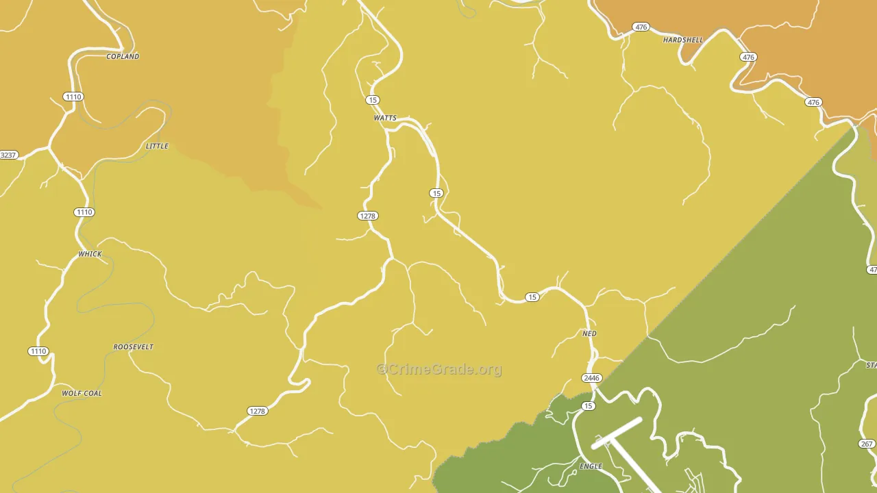 Lost Creek, KY Map of Murder Rates