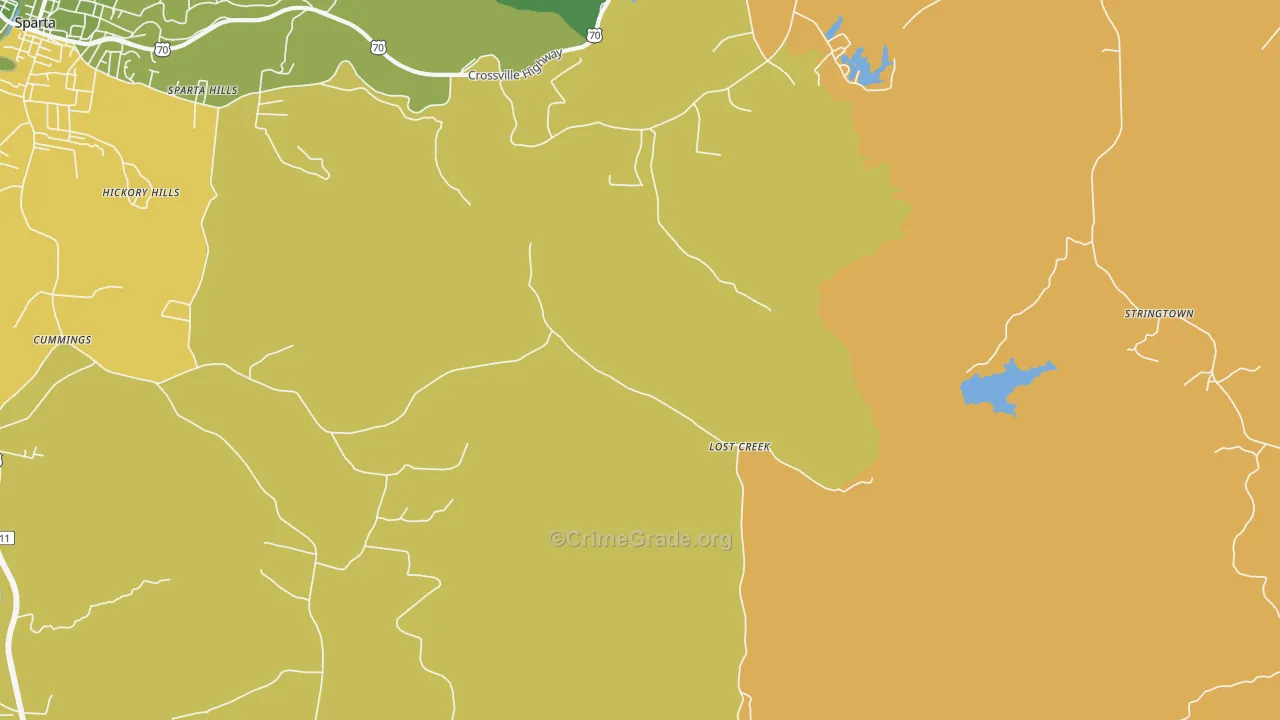 Lost Creek, TN Map of Murder Rates