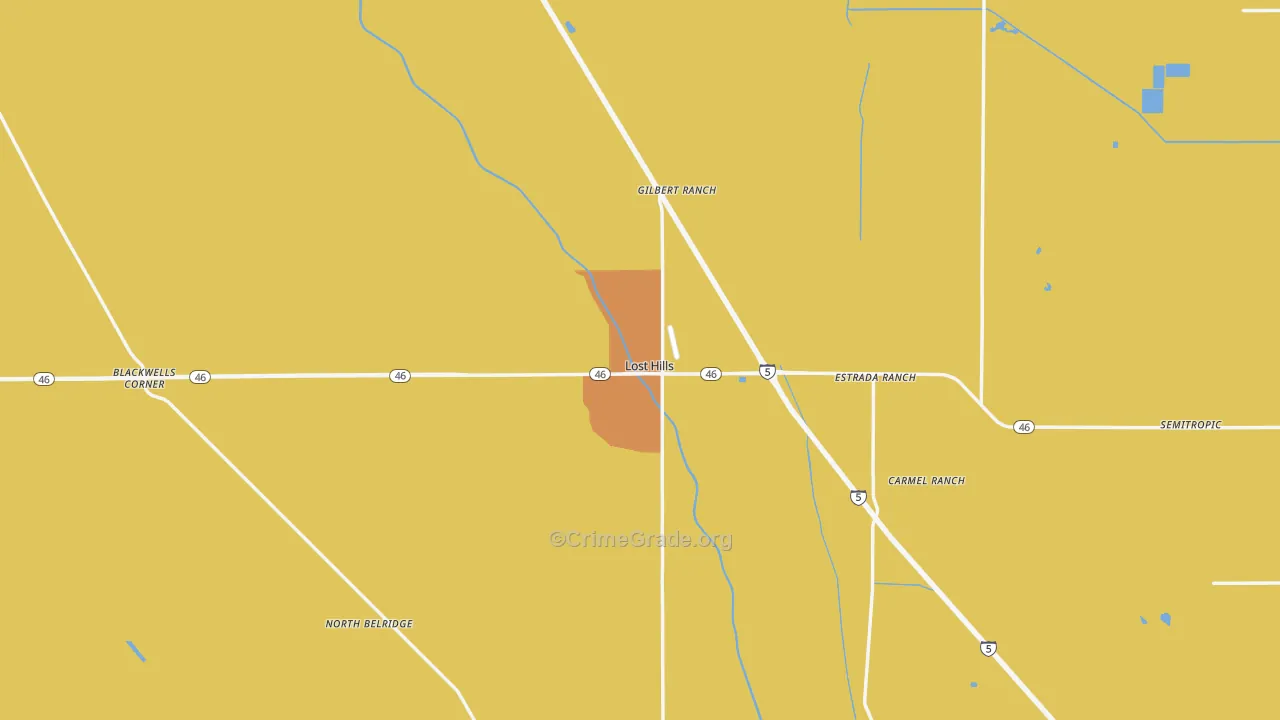 Lost Hills, CA Map of Murder Rates